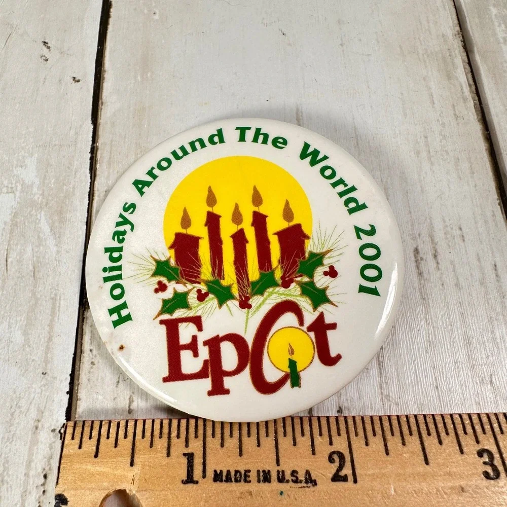 Epcot Holidays‎ Around the World 2001 Button Pin Disney Collectible